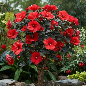 Гибискус Миднайт Роуз купить по цене от 269р. в интернет-магазине «Посадика» с доставкой почтой в в Озерске и по всей России – [изображение №1].